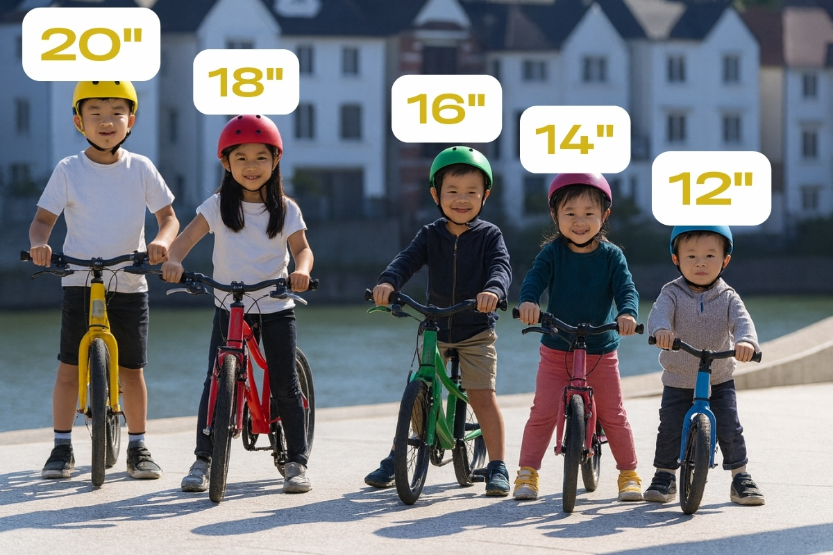 Chọn mua xe đạp theo size cho bé